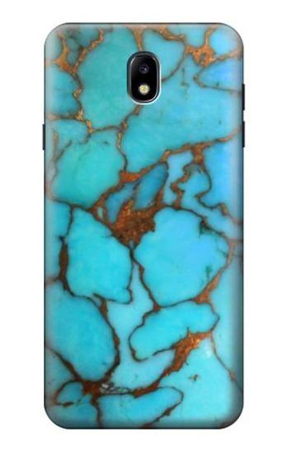 S2685 Aqua Turquoise Gemstone Graphic Printed Hülle Schutzhülle Taschen für Samsung Galaxy J7 (2018), J7 Aero, J7 Top, J7 Aura, J7 Crown, J7 Refine, J7 Eon, J7 V 2nd Gen, J7 Star