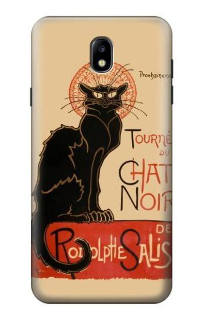 S2739 Chat Noir Black Cat Vintage Hülle Schutzhülle Taschen für Samsung Galaxy J7 (2018), J7 Aero, J7 Top, J7 Aura, J7 Crown, J7 Refine, J7 Eon, J7 V 2nd Gen, J7 Star