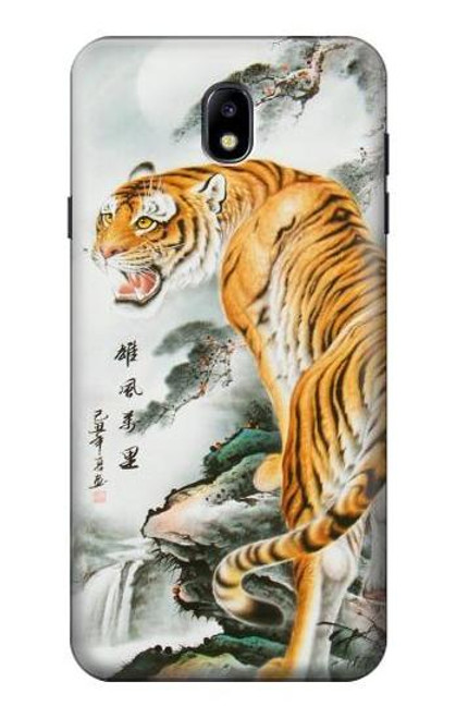S2750 Oriental Chinese Tiger Painting Hülle Schutzhülle Taschen für Samsung Galaxy J7 (2018), J7 Aero, J7 Top, J7 Aura, J7 Crown, J7 Refine, J7 Eon, J7 V 2nd Gen, J7 Star