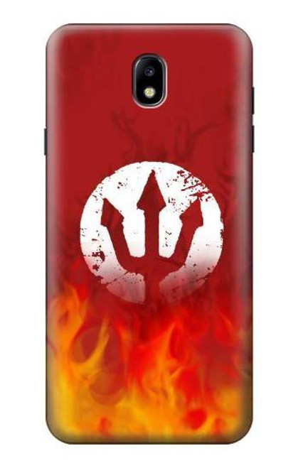 S2803 Fire Red Devil Spear Symbol Hülle Schutzhülle Taschen für Samsung Galaxy J7 (2018), J7 Aero, J7 Top, J7 Aura, J7 Crown, J7 Refine, J7 Eon, J7 V 2nd Gen, J7 Star