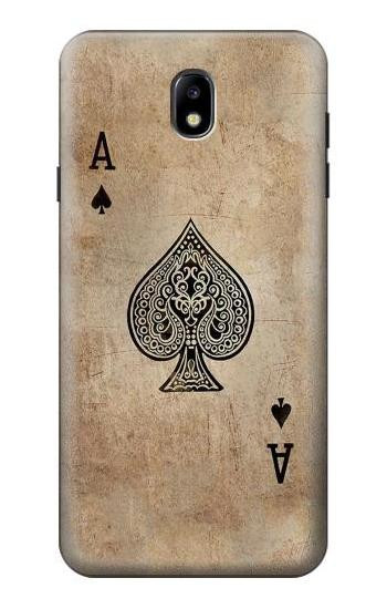S2928 Vintage Spades Ace Card Hülle Schutzhülle Taschen für Samsung Galaxy J7 (2018), J7 Aero, J7 Top, J7 Aura, J7 Crown, J7 Refine, J7 Eon, J7 V 2nd Gen, J7 Star
