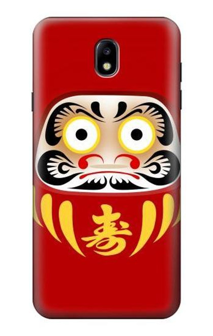 S3045 Japan Good Luck Daruma Doll Hülle Schutzhülle Taschen für Samsung Galaxy J7 (2018), J7 Aero, J7 Top, J7 Aura, J7 Crown, J7 Refine, J7 Eon, J7 V 2nd Gen, J7 Star