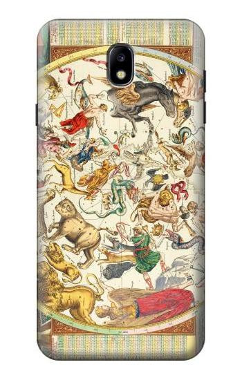 S3145 Antique Constellation Star Sky Map Hülle Schutzhülle Taschen für Samsung Galaxy J7 (2018), J7 Aero, J7 Top, J7 Aura, J7 Crown, J7 Refine, J7 Eon, J7 V 2nd Gen, J7 Star