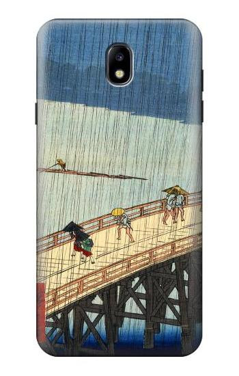 S3347 Utagawa Hiroshige Sudden shower Hülle Schutzhülle Taschen für Samsung Galaxy J7 (2018), J7 Aero, J7 Top, J7 Aura, J7 Crown, J7 Refine, J7 Eon, J7 V 2nd Gen, J7 Star