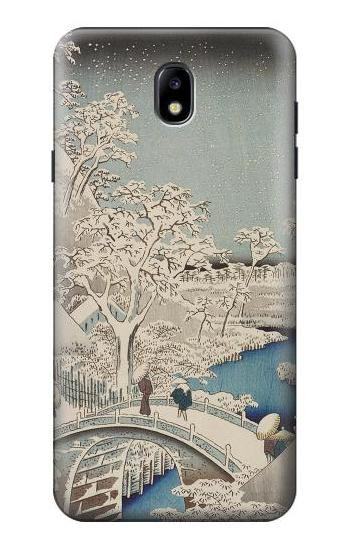 S3350 Utagawa Hiroshige Drum Bridge Yuhi Hill in Meguro Hülle Schutzhülle Taschen für Samsung Galaxy J7 (2018), J7 Aero, J7 Top, J7 Aura, J7 Crown, J7 Refine, J7 Eon, J7 V 2nd Gen, J7 Star