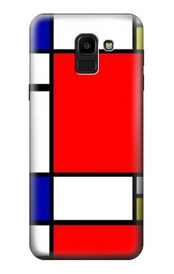 S0157 Composition Red Blue Yellow Hülle Schutzhülle Taschen für Samsung Galaxy J6 (2018)