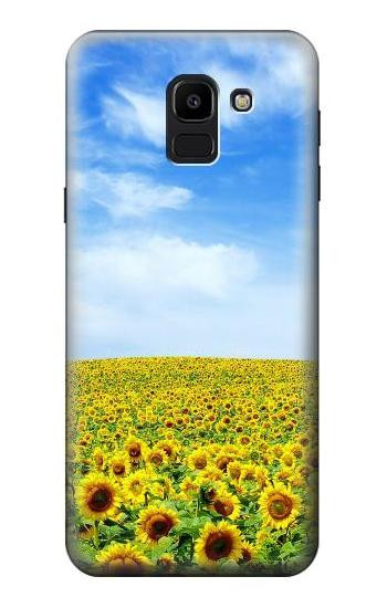 S0232 Sunflower Hülle Schutzhülle Taschen für Samsung Galaxy J6 (2018)