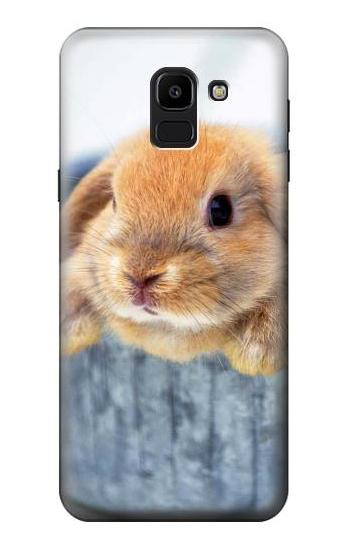 S0242 Cute Rabbit Hülle Schutzhülle Taschen für Samsung Galaxy J6 (2018)