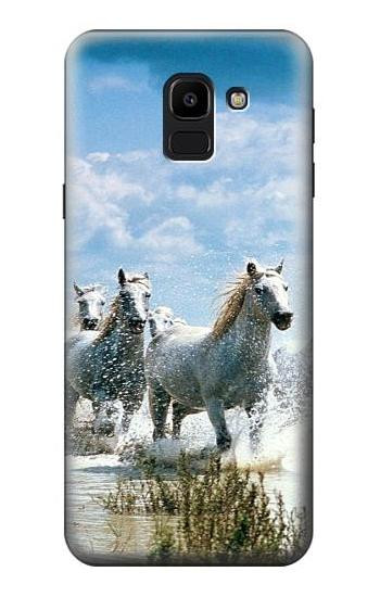S0250 White Horse 2 Hülle Schutzhülle Taschen für Samsung Galaxy J6 (2018)