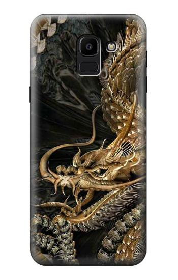 S0426 Gold Dragon Hülle Schutzhülle Taschen für Samsung Galaxy J6 (2018)