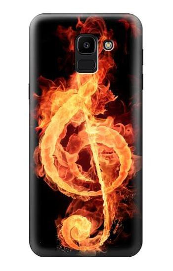 S0493 Music Note Burn Hülle Schutzhülle Taschen für Samsung Galaxy J6 (2018)
