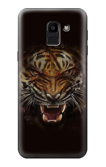 S0575 Tiger Face Hülle Schutzhülle Taschen für Samsung Galaxy J6 (2018)