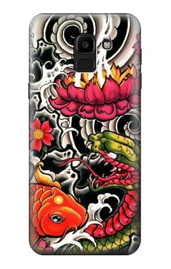S0605 Yakuza Tattoo Hülle Schutzhülle Taschen für Samsung Galaxy J6 (2018)