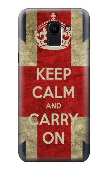 S0674 Keep Calm and Carry On Hülle Schutzhülle Taschen für Samsung Galaxy J6 (2018)