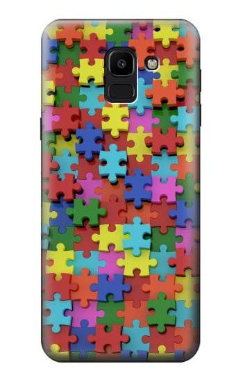 S0816 Puzzle Hülle Schutzhülle Taschen für Samsung Galaxy J6 (2018)