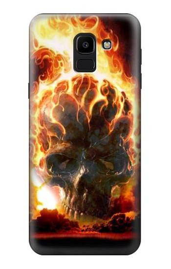 S0863 Hell Fire Skull Hülle Schutzhülle Taschen für Samsung Galaxy J6 (2018)