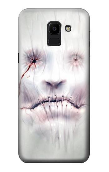 S0884 Horror Face Hülle Schutzhülle Taschen für Samsung Galaxy J6 (2018)