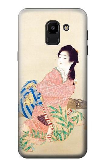 S0889 Japan Art Kimono Hülle Schutzhülle Taschen für Samsung Galaxy J6 (2018)