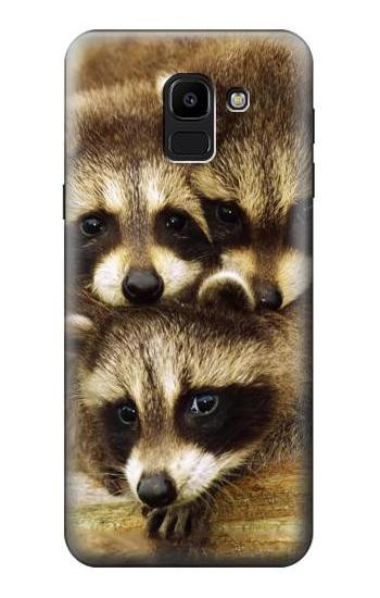 S0977 Baby Raccoons Hülle Schutzhülle Taschen für Samsung Galaxy J6 (2018)