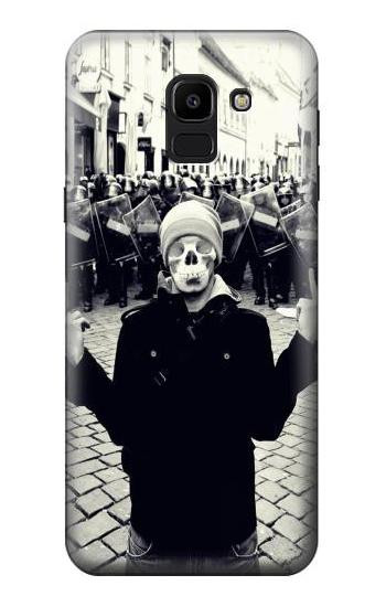 S1108 Skull Man Protester Hülle Schutzhülle Taschen für Samsung Galaxy J6 (2018)