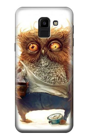 S1133 Wake up Owl Hülle Schutzhülle Taschen für Samsung Galaxy J6 (2018)
