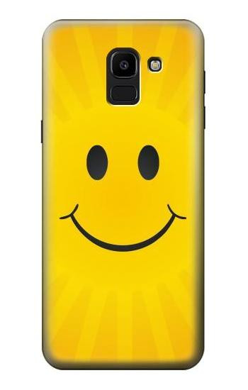 S1146 Yellow Sun Smile Hülle Schutzhülle Taschen für Samsung Galaxy J6 (2018)