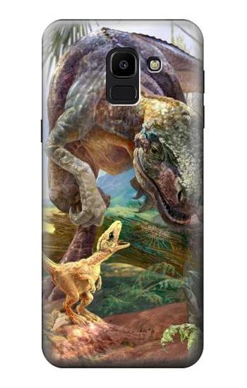 S1290 Dinosaurs T-Rex Hülle Schutzhülle Taschen für Samsung Galaxy J6 (2018)
