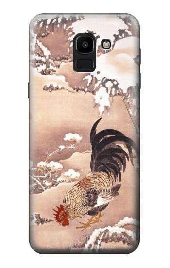 S1332 Ito Jakuchu Rooster Hülle Schutzhülle Taschen für Samsung Galaxy J6 (2018)