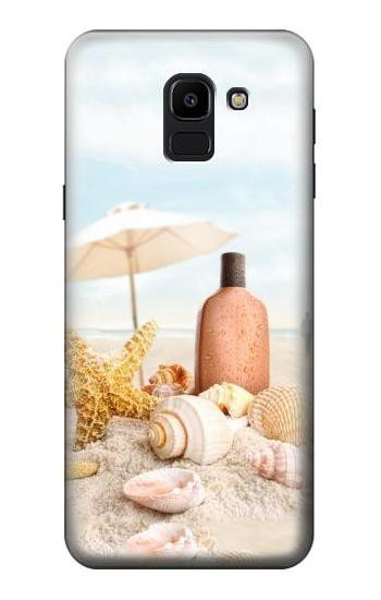 S1425 Seashells on The Beach Hülle Schutzhülle Taschen für Samsung Galaxy J6 (2018)