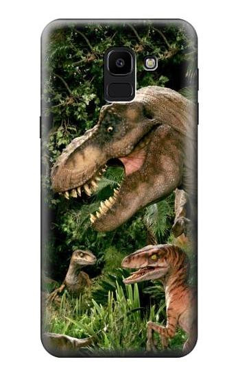 S1452 Trex Raptor Dinosaur Hülle Schutzhülle Taschen für Samsung Galaxy J6 (2018)