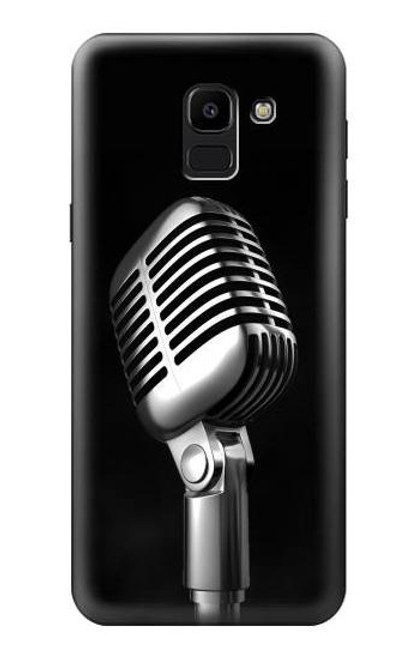 S1672 Retro Microphone Jazz Music Hülle Schutzhülle Taschen für Samsung Galaxy J6 (2018)