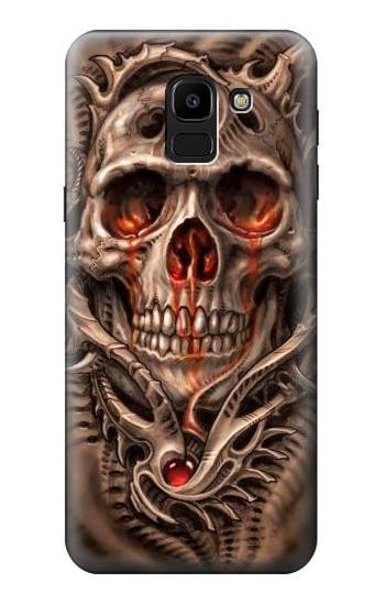 S1675 Skull Blood Tattoo Hülle Schutzhülle Taschen für Samsung Galaxy J6 (2018)