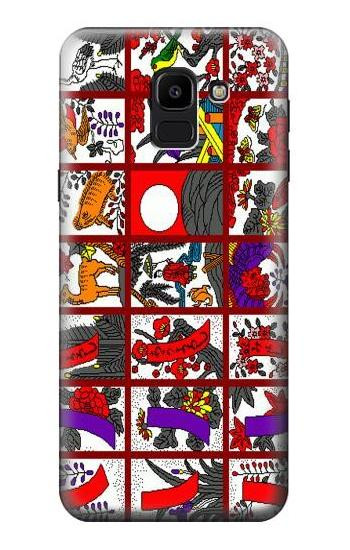 S1923 Hanafuda Japanese Flower Card Hülle Schutzhülle Taschen für Samsung Galaxy J6 (2018)