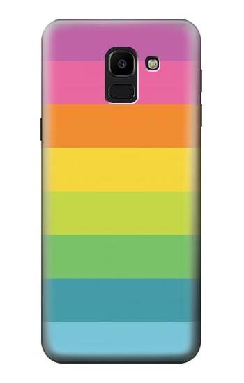 S2363 Rainbow Pattern Hülle Schutzhülle Taschen für Samsung Galaxy J6 (2018)