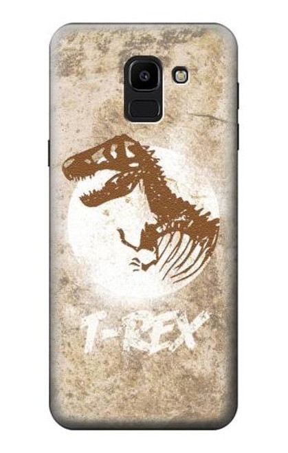 S2372 T-Rex Jurassic Fossil Hülle Schutzhülle Taschen für Samsung Galaxy J6 (2018)