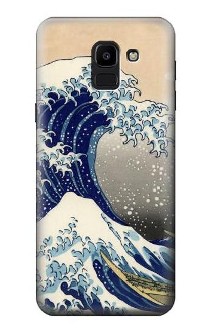 S2389 Hokusai The Great Wave off Kanagawa Hülle Schutzhülle Taschen für Samsung Galaxy J6 (2018)