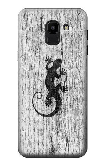 S2446 Gecko Wood Graphic Printed Hülle Schutzhülle Taschen für Samsung Galaxy J6 (2018)