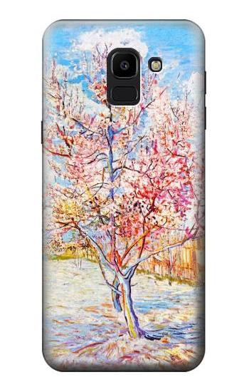S2450 Van Gogh Peach Tree Blossom Hülle Schutzhülle Taschen für Samsung Galaxy J6 (2018)