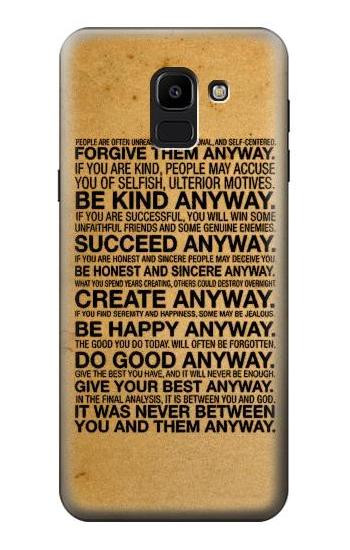 S2513 Mother Teresa Anyway Quotes Hülle Schutzhülle Taschen für Samsung Galaxy J6 (2018)