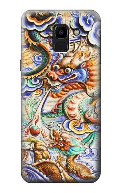 S2584 Traditional Chinese Dragon Art Hülle Schutzhülle Taschen für Samsung Galaxy J6 (2018)