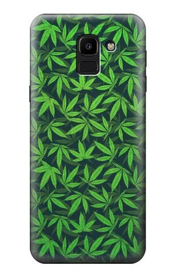 S2666 Marijuana Pattern Hülle Schutzhülle Taschen für Samsung Galaxy J6 (2018)