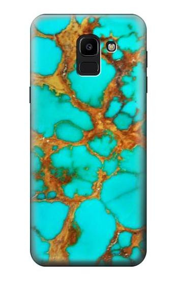 S2688 Aqua Copper Turquoise Gemstone Graphic Hülle Schutzhülle Taschen für Samsung Galaxy J6 (2018)