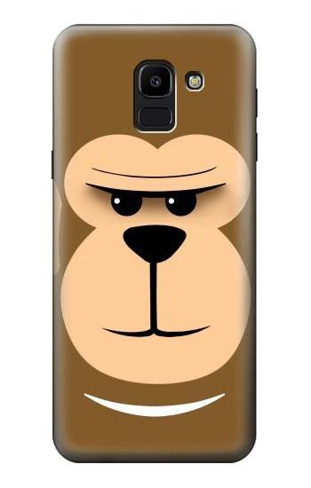 S2721 Cute Grumpy Monkey Cartoon Hülle Schutzhülle Taschen für Samsung Galaxy J6 (2018)