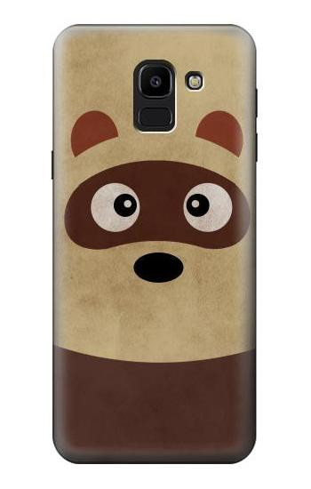 S2825 Cute Cartoon Raccoon Hülle Schutzhülle Taschen für Samsung Galaxy J6 (2018)