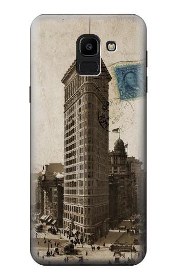 S2832 New York 1903 Flatiron Building Postcard Hülle Schutzhülle Taschen für Samsung Galaxy J6 (2018)