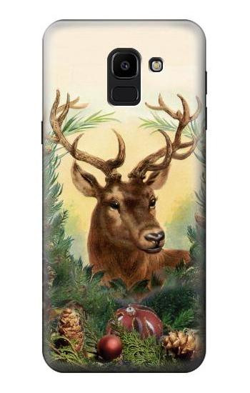 S2841 Vintage Reindeer Christmas Hülle Schutzhülle Taschen für Samsung Galaxy J6 (2018)