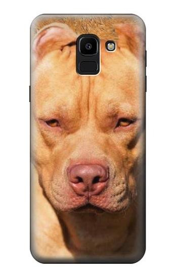 S2903 American Pitbull Dog Hülle Schutzhülle Taschen für Samsung Galaxy J6 (2018)