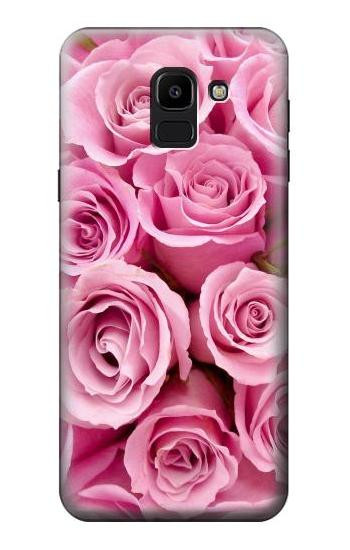 S2943 Pink Rose Hülle Schutzhülle Taschen für Samsung Galaxy J6 (2018)