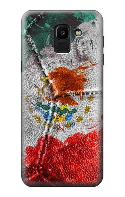 S3314 Mexico Flag Vinatage Foorball Graphic Hülle Schutzhülle Taschen für Samsung Galaxy J6 (2018)