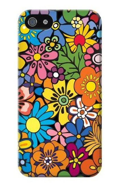 S3281 Colorful Hippie Flowers Pattern Hülle Schutzhülle Taschen für iPhone 5 5S SE